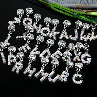 a-z dangle european bead charms a-z dangle european bead charms